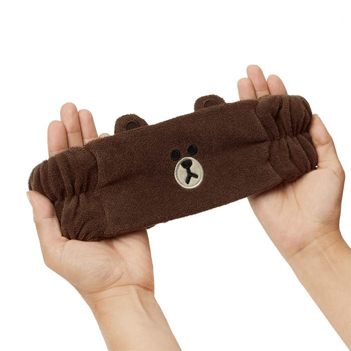 LINE FRIENDS FASHION BROWN BROWN & FRIENDS BROWN TERRY FACE WASH BAND (7182562197677)