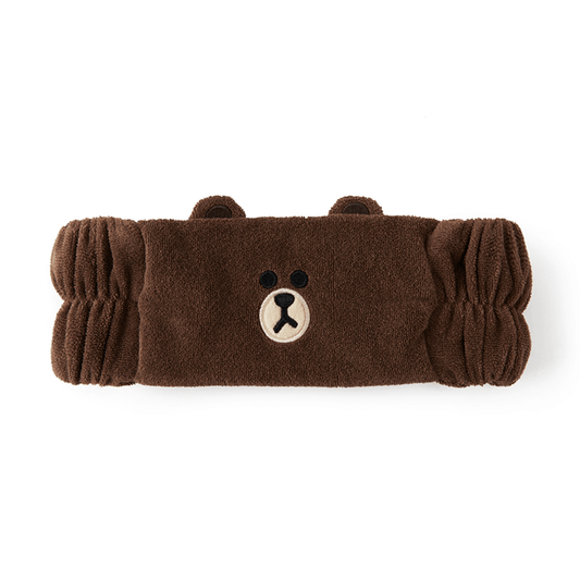 LINE FRIENDS FASHION BROWN BROWN & FRIENDS BROWN TERRY FACE WASH BAND (7182562197677)