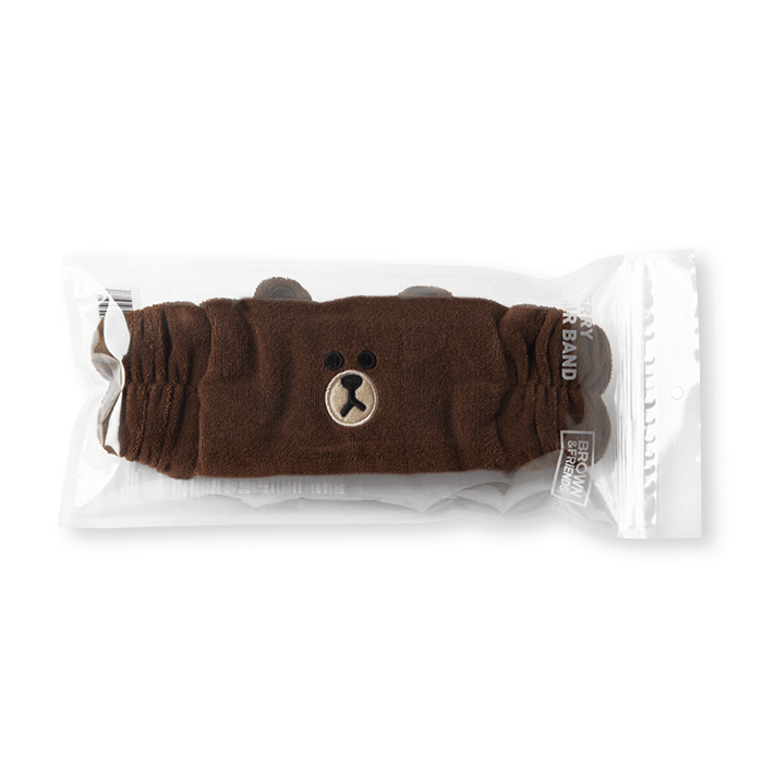 LINE FRIENDS FASHION BROWN BROWN & FRIENDS BROWN TERRY FACE WASH BAND (7182562197677)