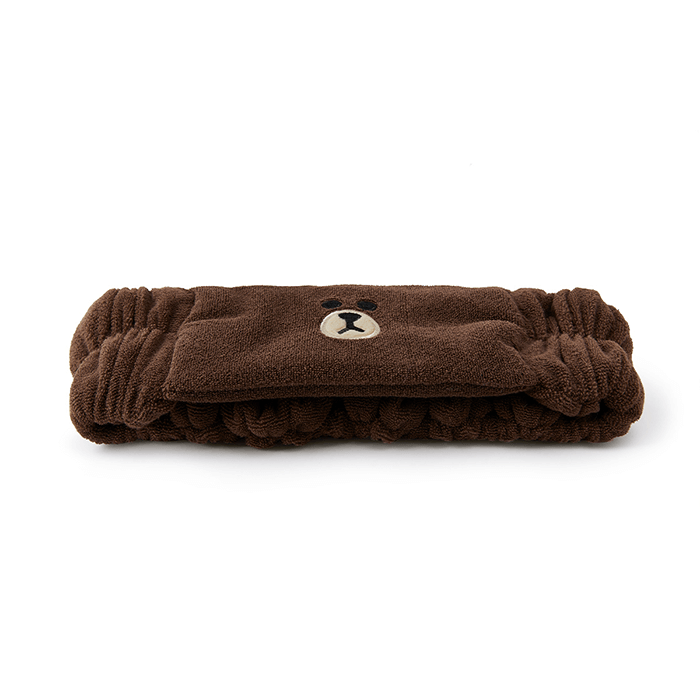 LINE FRIENDS FASHION BROWN BROWN & FRIENDS BROWN TERRY FACE WASH BAND (7182562197677)