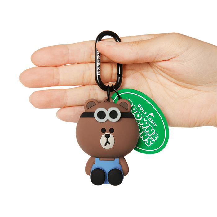 LINE FRIENDS FASHION BROWN MINIONS X BROWN & FRIENDS BROWN SILICONE BALL POUCH (7182536540333)