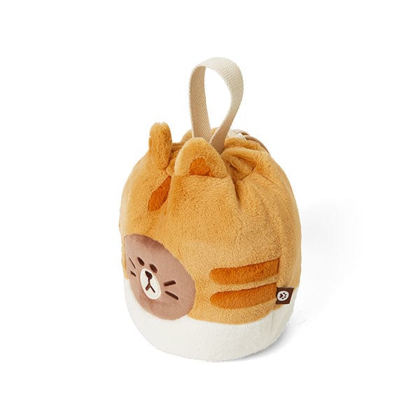 LINE FRIENDS FASHION CHEESE BROWN & FRIENDS KITTEN BROWN BUCKET BAG (CHEESE) (7182502953133)