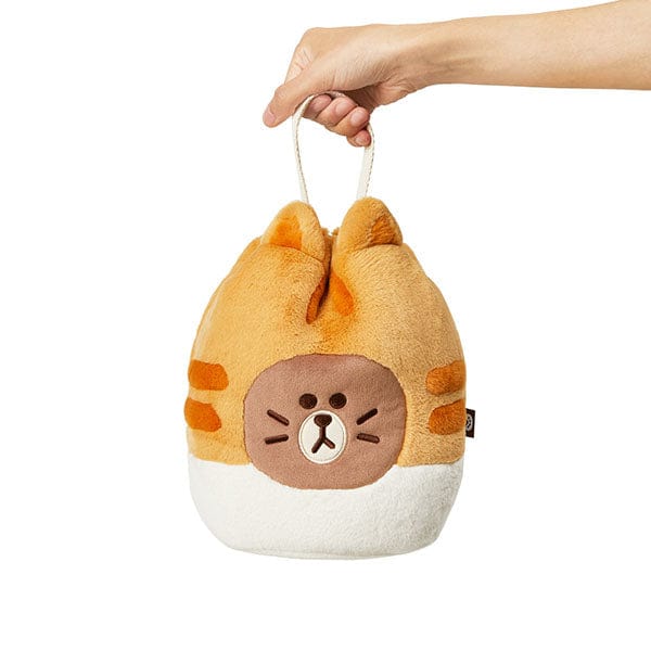 LINE FRIENDS FASHION CHEESE BROWN & FRIENDS KITTEN BROWN BUCKET BAG (CHEESE) (7182502953133)