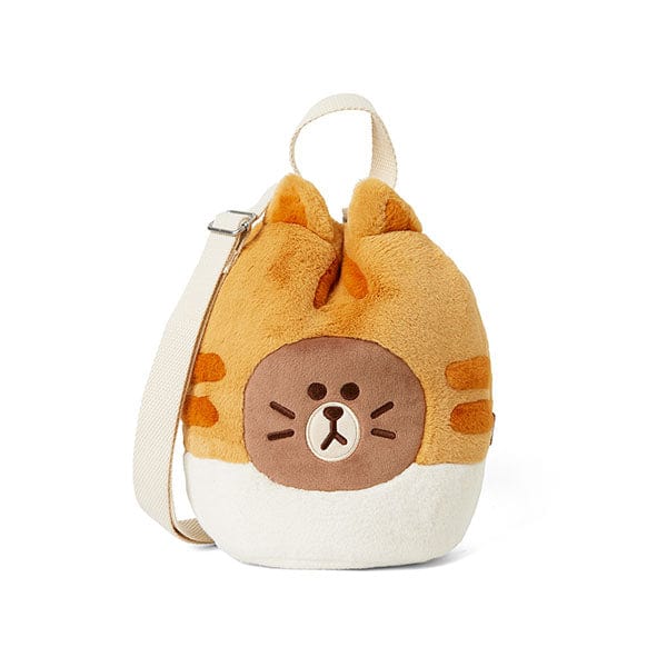 LINE FRIENDS FASHION CHEESE BROWN & FRIENDS KITTEN BROWN BUCKET BAG (CHEESE) (7182502953133)