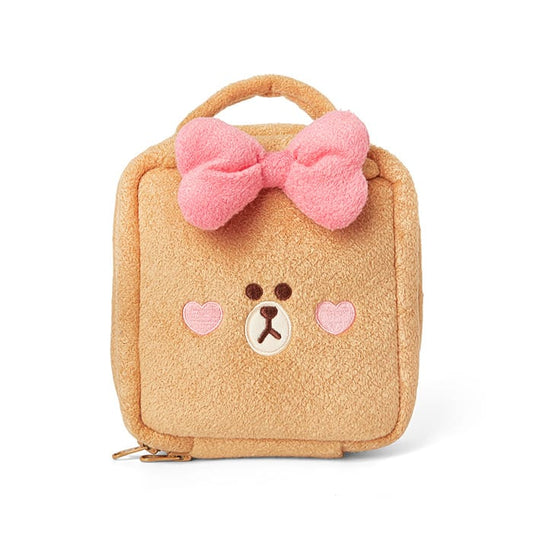 LINE FRIENDS FASHION CHOCO BROWN & FRIENDS CHOCO HEART EDITION COSMETIC BAG (7182490599597)