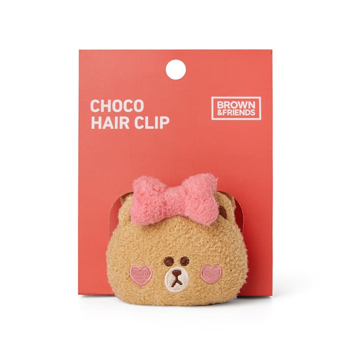 LINE FRIENDS FASHION CHOCO BROWN & FRIENDS CHOCO HEART EDITION HAIR CLIP (7182490468525)