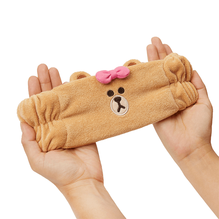 LINE FRIENDS FASHION CHOCO BROWN & FRIENDS CHOCO TERRY FACE WASH BAND (7182561771693)