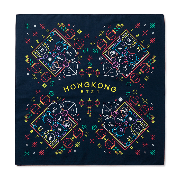 LINE FRIENDS FASHION HONG KONG BT21 CITY EDITION BANDANA HONG KONG (7182586642605)