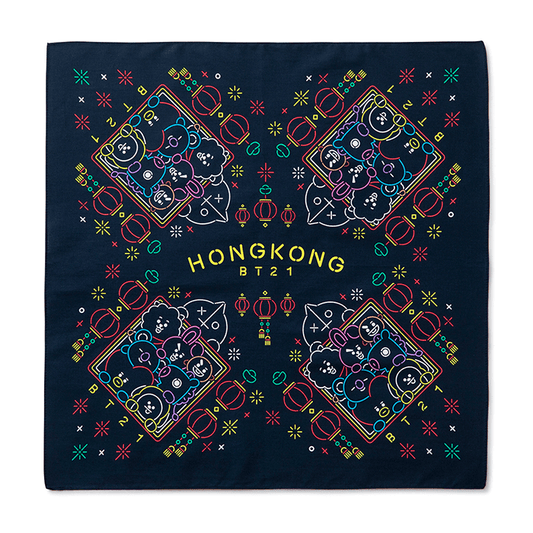 LINE FRIENDS FASHION HONG KONG BT21 CITY EDITION BANDANA HONG KONG (7182586642605)