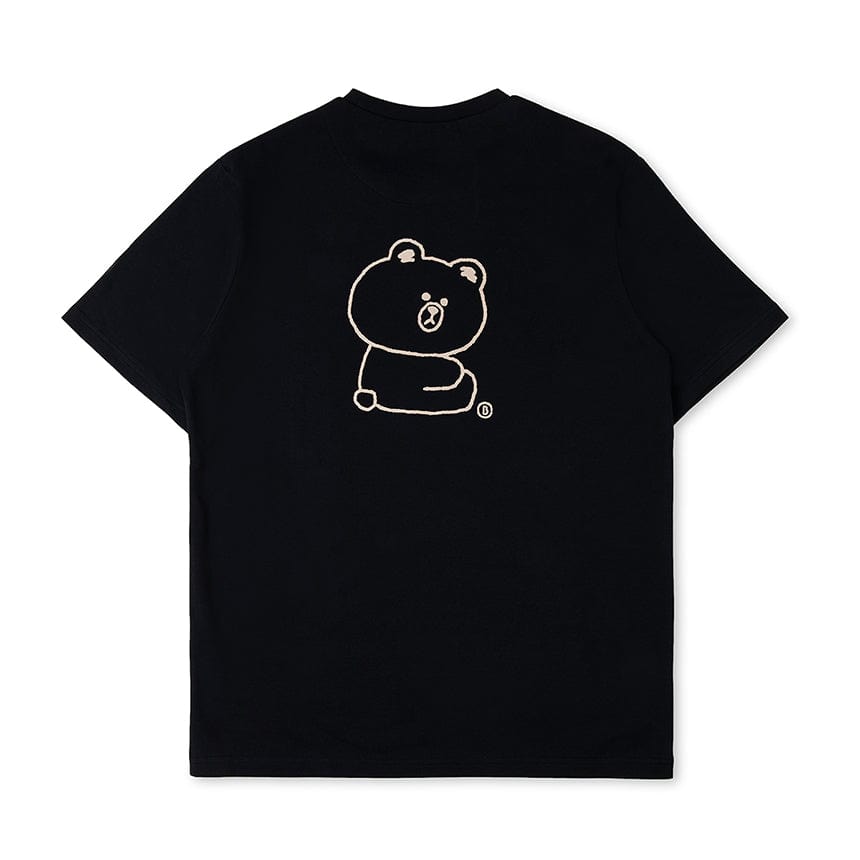 LINE FRIENDS FASHION LINE FRIENDS BROWN BLACK SYMBOL T-SHIRT (7180940345517)