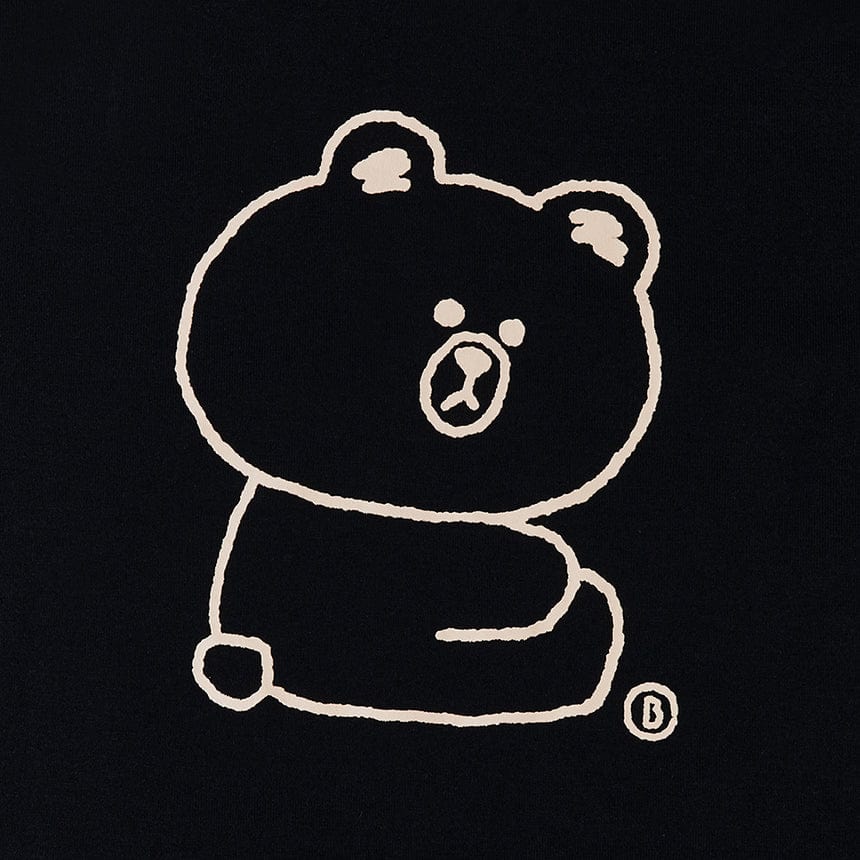 LINE FRIENDS FASHION LINE FRIENDS BROWN BLACK SYMBOL T-SHIRT (7180940345517)