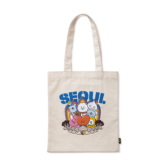 LINE FRIENDS FASHION SEOUL BT21 CITY EDITION CANVAS BAG SEOUL (7182587658413)