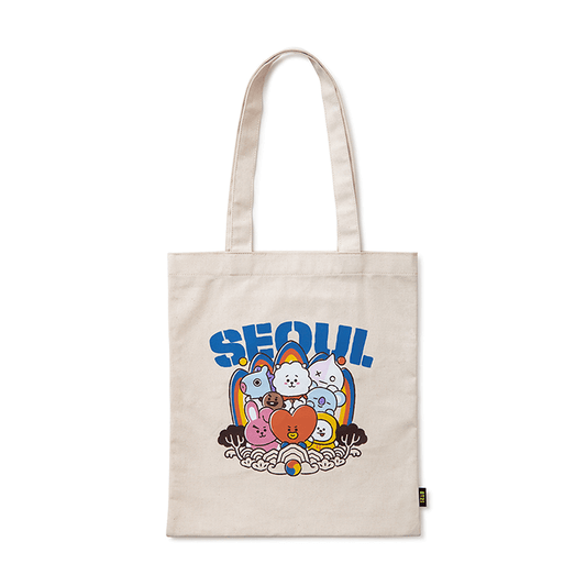 LINE FRIENDS FASHION SEOUL BT21 CITY EDITION CANVAS BAG SEOUL (7182587658413)