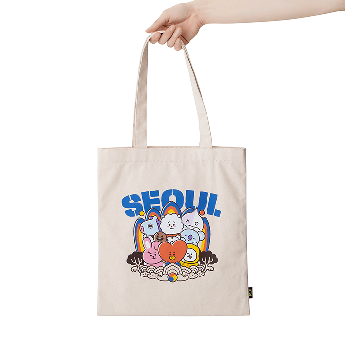 LINE FRIENDS FASHION SEOUL BT21 CITY EDITION CANVAS BAG SEOUL (7182587658413)