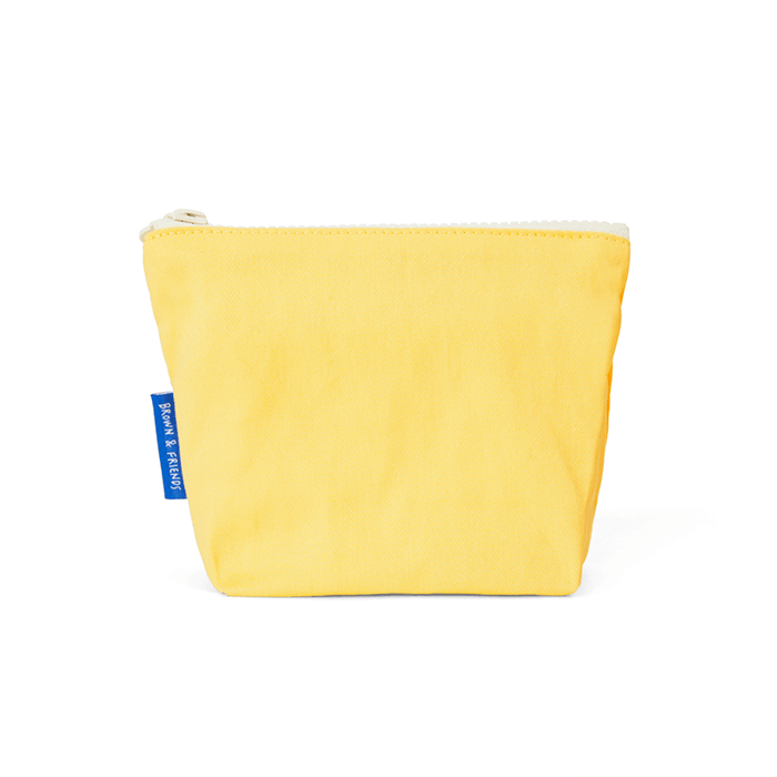 LINE FRIENDS FASHION YELLOW BROWN & FRIENDS SECOND MORNING FABRIC POUCH YELLOW (7182670561453)