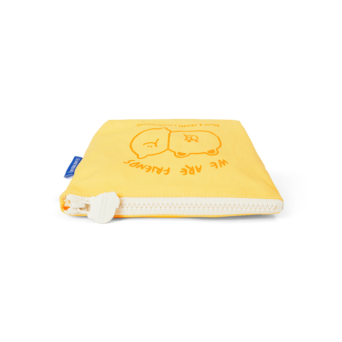 LINE FRIENDS FASHION YELLOW BROWN & FRIENDS SECOND MORNING FABRIC POUCH YELLOW (7182670561453)