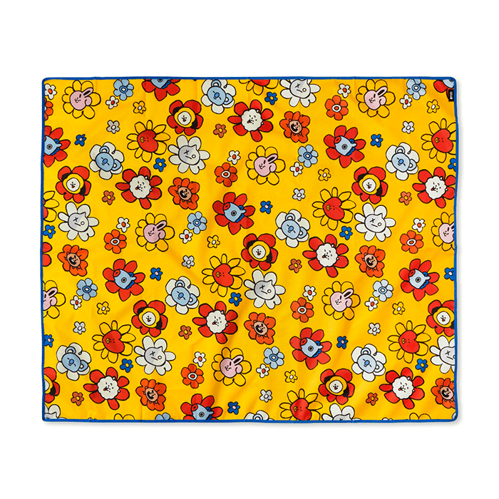 LINE FRIENDS FASHION YELLOW BT21 FLOWER PICNIC MAT YELLOW (7182647984301)