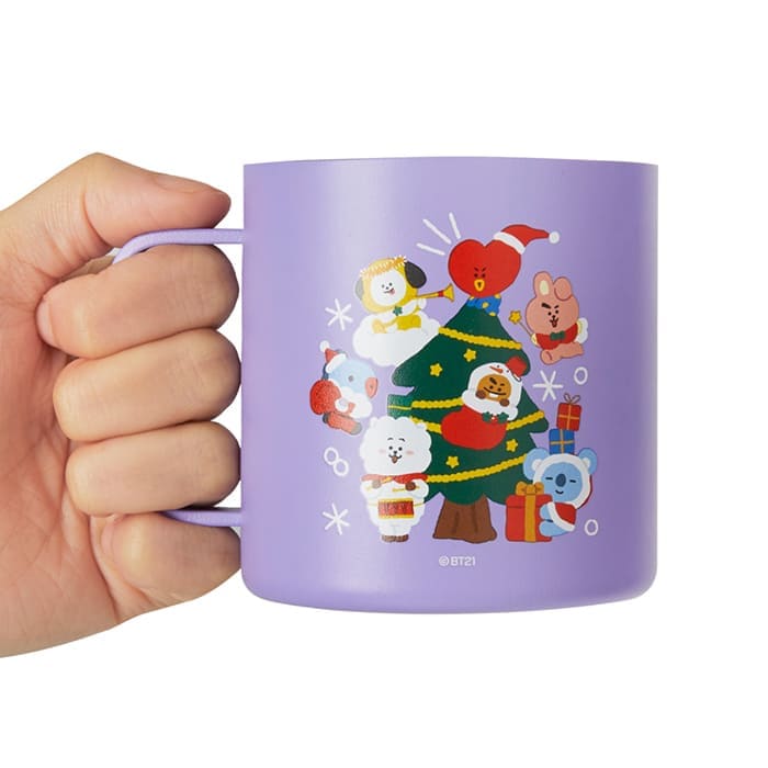 LINE FRIENDS HOUSEHOLD BLACK DEBBIE MUG BT21 BLACK DEBBIE MUG HOLIDAY EDITION (7182491222189)