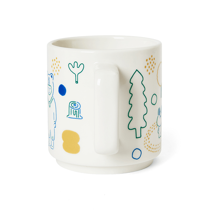 LINE FRIENDS HOUSEHOLD BLUE BROWN & FRIENDS CIRCUS BOY BAND MUG BLUE (7182668955821)