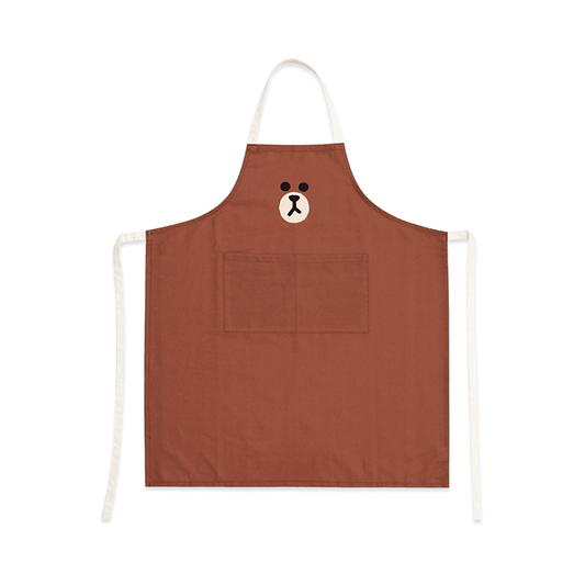 LINE FRIENDS HOUSEHOLD BROWN BROWN & FRIENDS BROWN APRON (7182641430701)