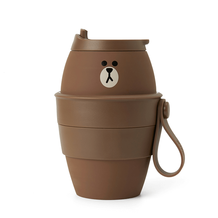 LINE FRIENDS HOUSEHOLD BROWN BROWN & FRIENDS BROWN FOLDABLE CUP (7182684061869)