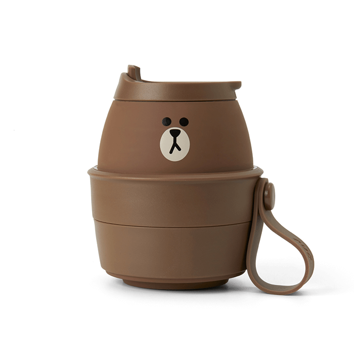 LINE FRIENDS HOUSEHOLD BROWN BROWN & FRIENDS BROWN FOLDABLE CUP (7182684061869)