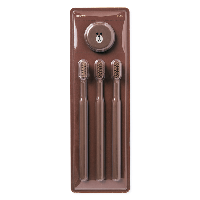 LINE FRIENDS HOUSEHOLD BROWN BROWN & FRIENDS BROWN MAGNET TOOTHBRUSH SET (7182554464429)