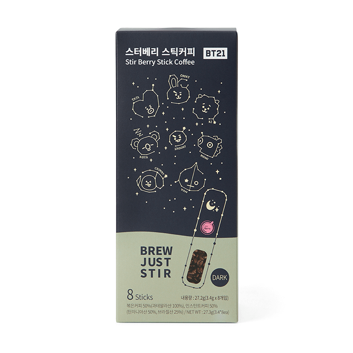 LINE FRIENDS HOUSEHOLD DARK BT21 DARK COFFEE STICK (6264223465645)