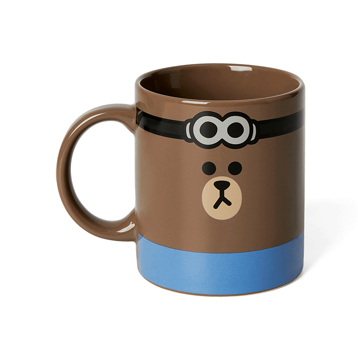 LINE FRIENDS HOUSEHOLD MINIONS MINIONS X BROWN & FRIENDS BROWN MUG CUP & COVER SET (7182526316717)