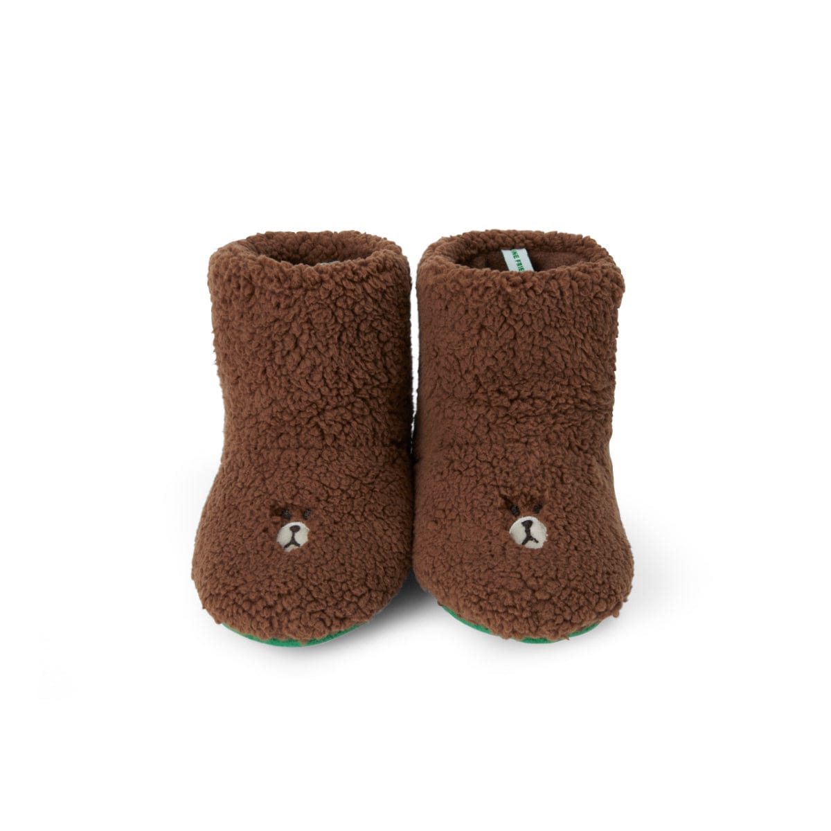 LINE FRIENDS LIVING 150-160mm LINE FRIENDS HUG BROWN KIDS' INDOOR FLEECE BOOTIE SLIPPERS (150-160mm) (7264792641709)