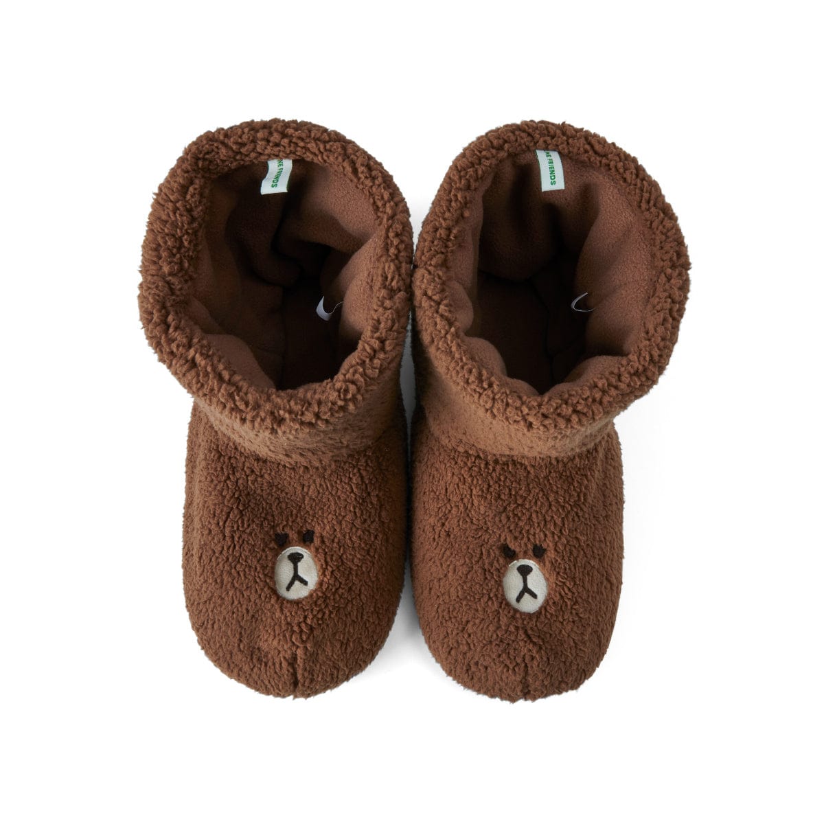 LINE FRIENDS LIVING 230-250mm LINE FRIENDS HUG BROWN ADULTS' INDOOR FLEECE BOOTIE SLIPPERS (230-250mm) (7264792510637)