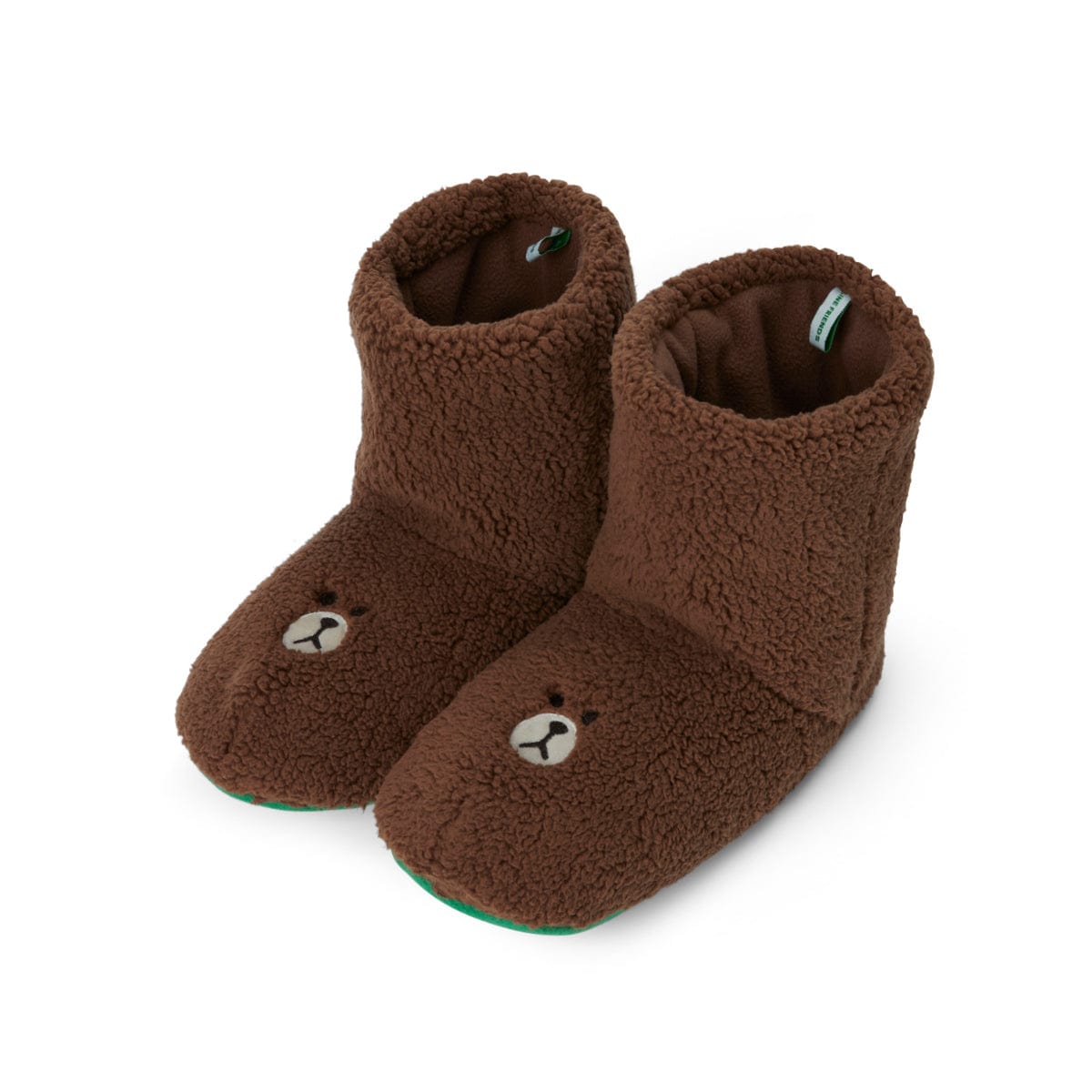 LINE FRIENDS LIVING 230-250mm LINE FRIENDS HUG BROWN ADULTS' INDOOR FLEECE BOOTIE SLIPPERS (230-250mm) (7264792510637)