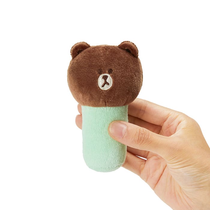 LINE FRIENDS LIVING BROWN BROWN & FRIENDS BROWN INFANT RATTLE & TOWEL SET (7182499053741)