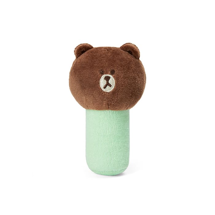 LINE FRIENDS LIVING BROWN BROWN & FRIENDS BROWN INFANT RATTLE & TOWEL SET (7182499053741)