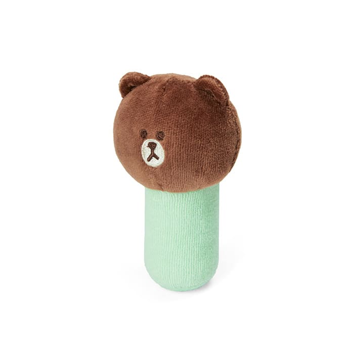 LINE FRIENDS LIVING BROWN BROWN & FRIENDS BROWN INFANT RATTLE & TOWEL SET (7182499053741)