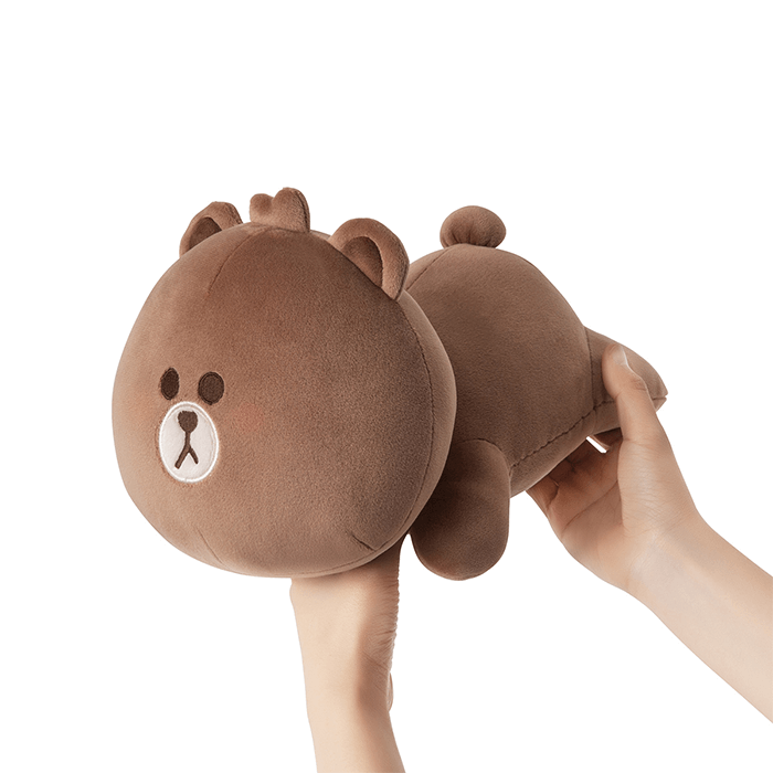 LINE FRIENDS LIVING BROWN BROWN & FRIENDS BROWN MINI FRIENDS FRONT SLEEPING CUSHION (7182570291373)