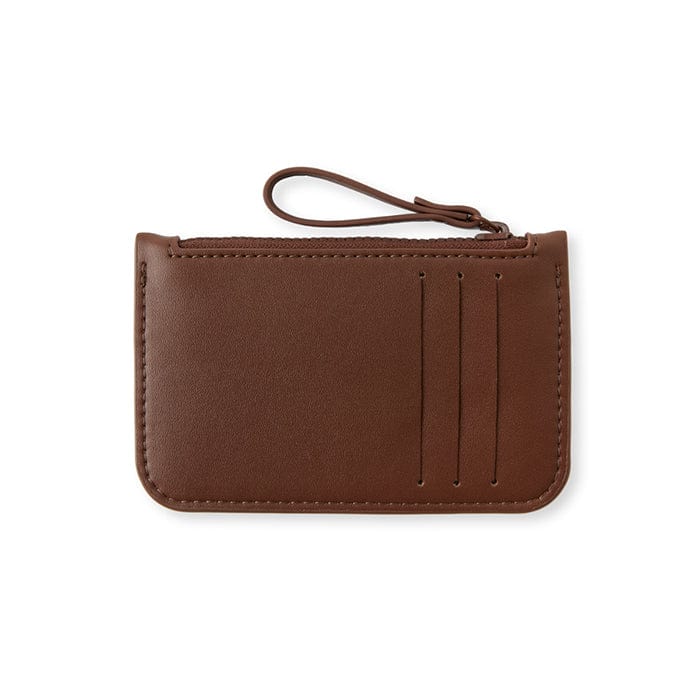 LINE FRIENDS LIVING BROWN BROWN LEATHER LIKE CARD WALLET (7182472741037)