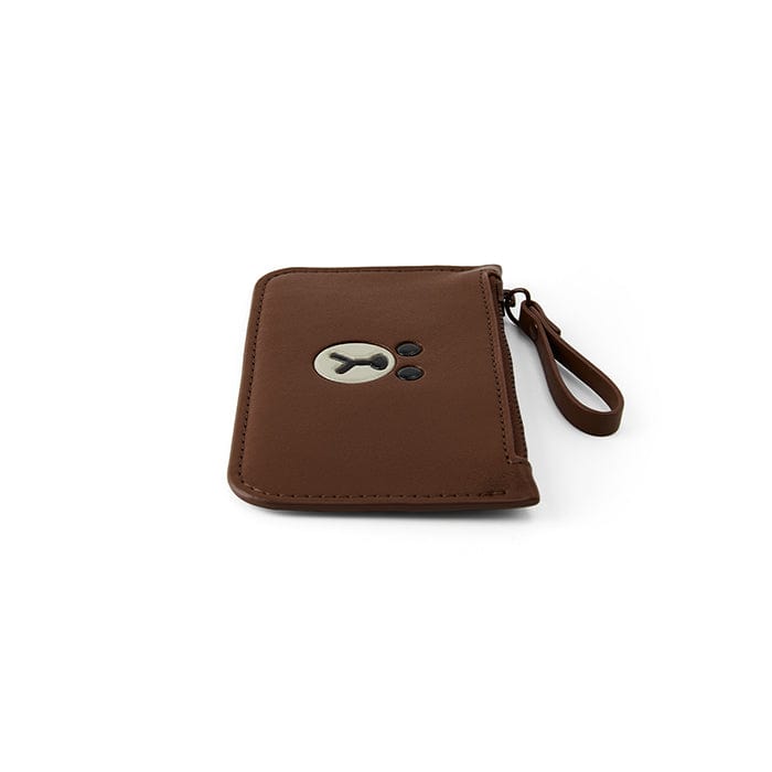 LINE FRIENDS LIVING BROWN BROWN LEATHER LIKE CARD WALLET (7182472741037)