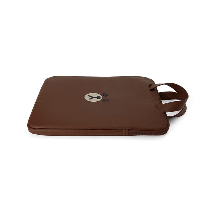 LINE FRIENDS LIVING BROWN BROWN LEATHER LIKE LAPTOP BAG 13 inch (7182472872109)