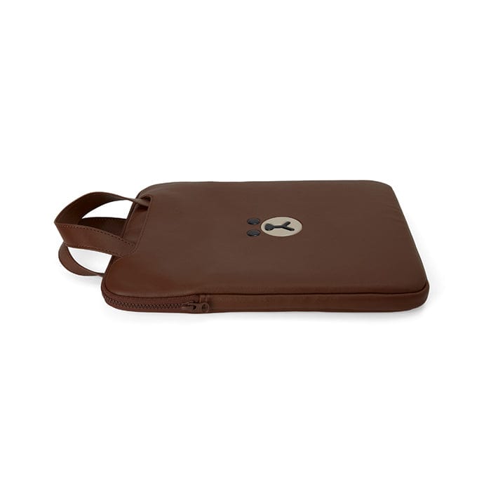 LINE FRIENDS LIVING BROWN BROWN LEATHER LIKE LAPTOP BAG 13 inch (7182472872109)