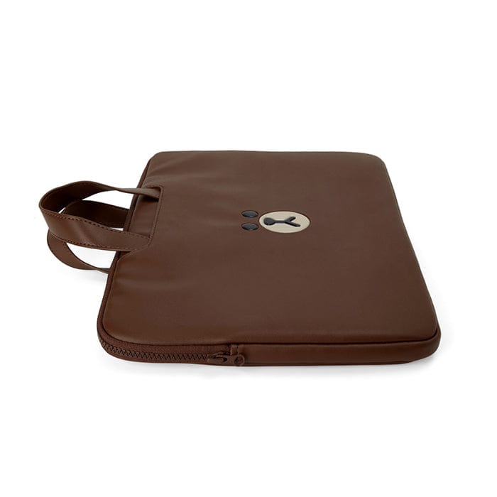 LINE FRIENDS LIVING BROWN BROWN LEATHER LIKE LAPTOP BAG 16 inch (7182472904877)