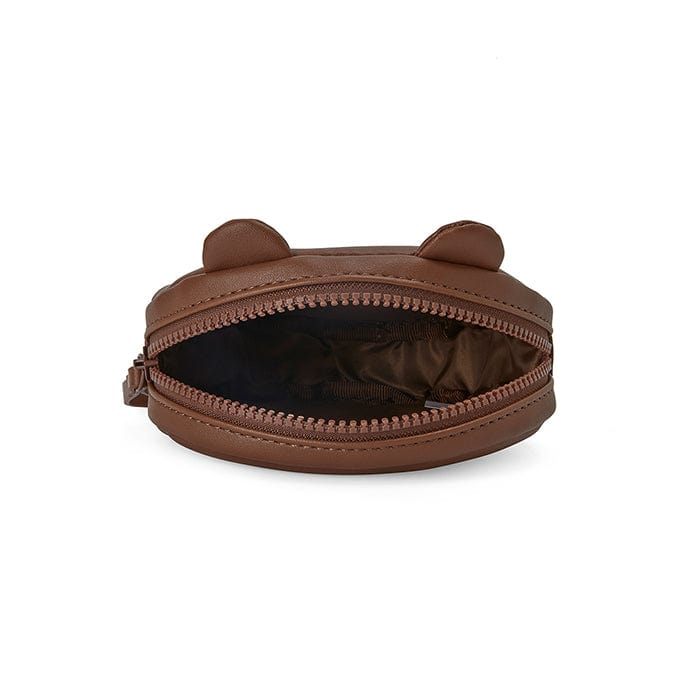 LINE FRIENDS LIVING BROWN BROWN LEATHER LIKE MINI POUCH (7182472773805)