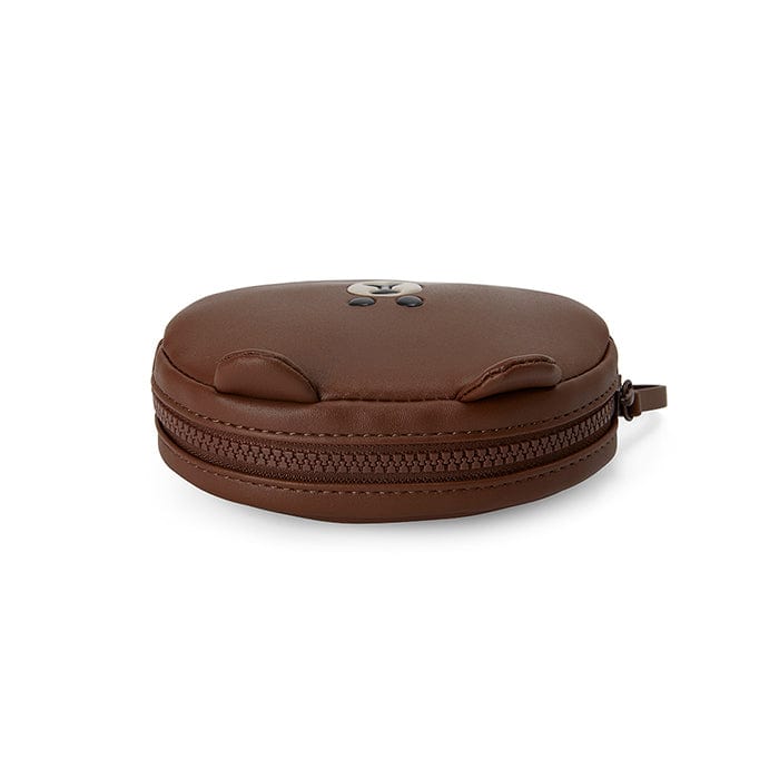 LINE FRIENDS LIVING BROWN BROWN LEATHER LIKE MINI POUCH (7182472773805)