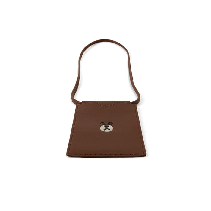 LINE FRIENDS LIVING BROWN BROWN LEATHER LIKE SMARTPHONE CROSSBAG (7182472806573)