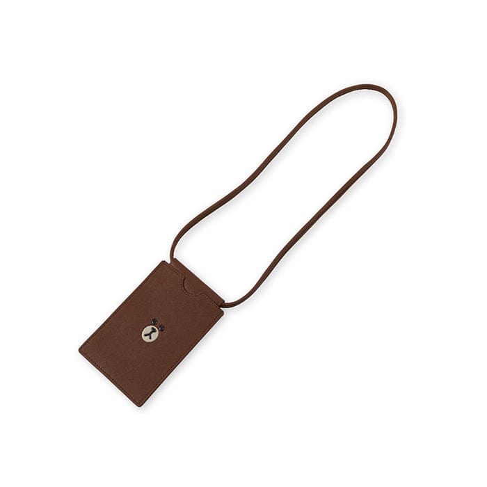 LINE FRIENDS LIVING BROWN BROWN LEATHER LIKE SMARTPHONE CROSSBAG (7182472806573)