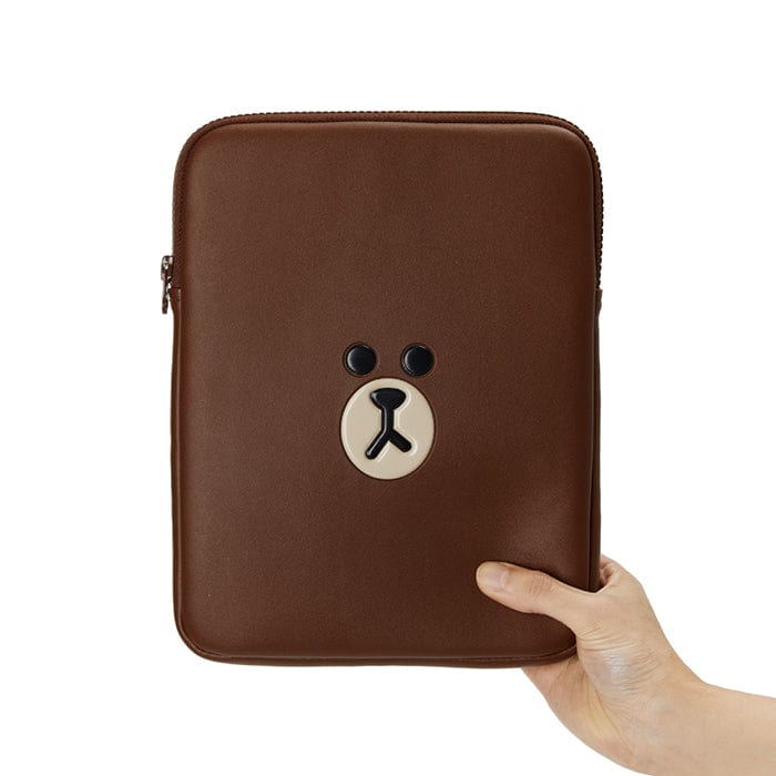 LINE FRIENDS LIVING BROWN BROWN LEATHER LIKE TABLET SLEEVE CASE 11 inch (7182472839341)