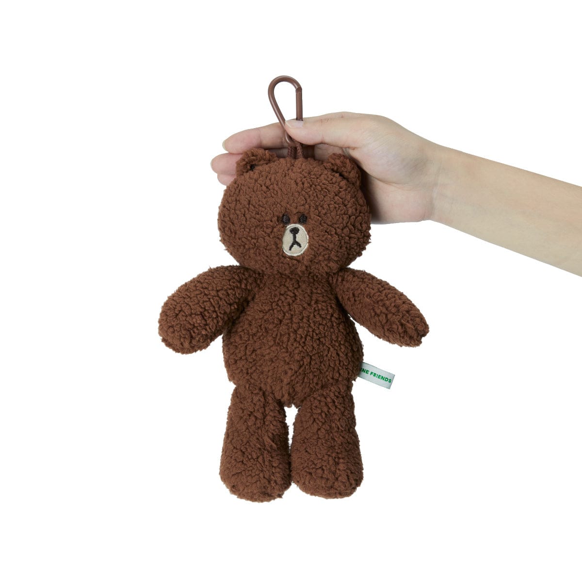 LINE FRIENDS LIVING BROWN LINE FRIENDS HUG BROWN BAG CHARM POUCH (7264792969389)