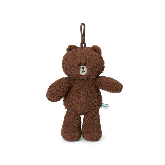 LINE FRIENDS LIVING BROWN LINE FRIENDS HUG BROWN BAG CHARM POUCH (7264792969389)