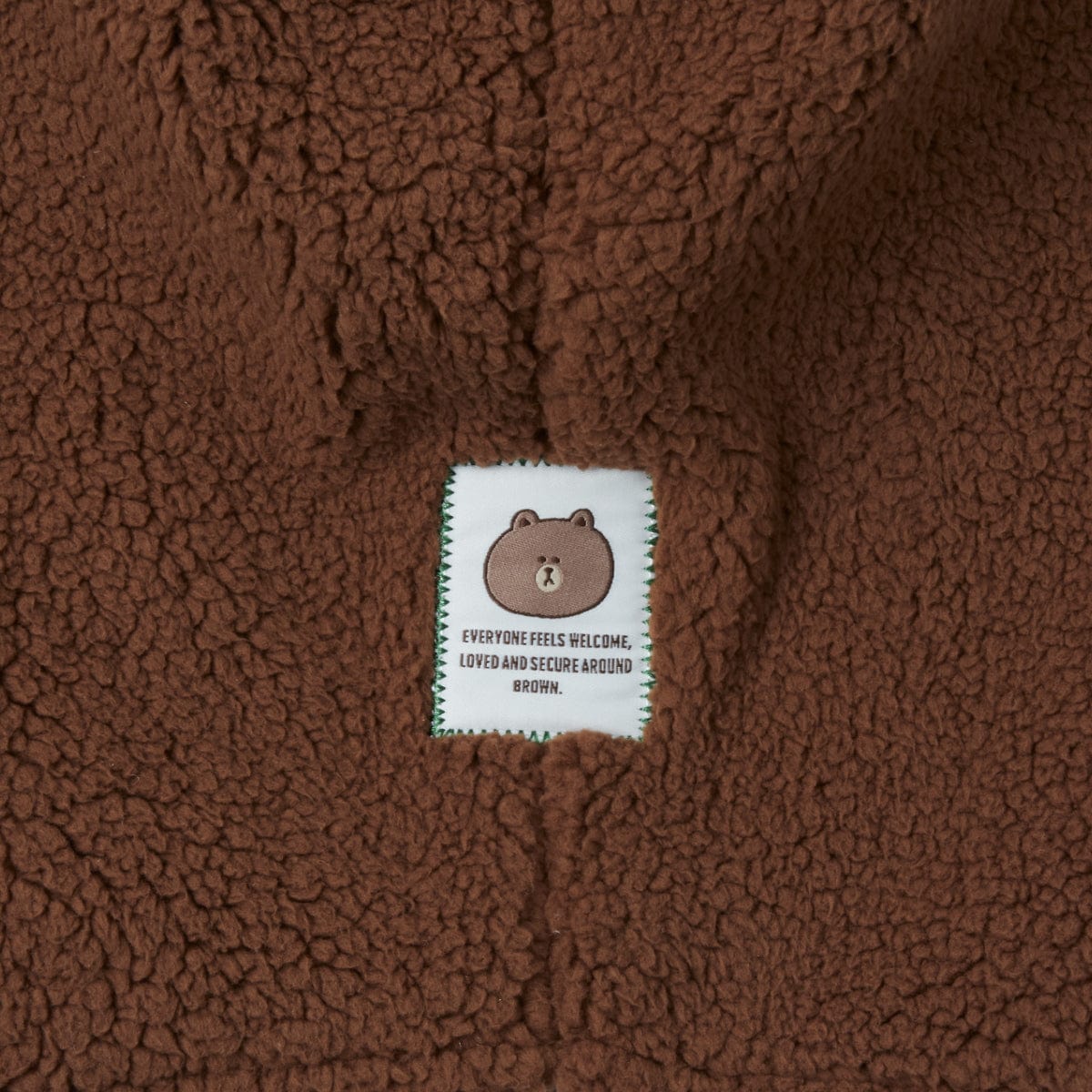 LINE FRIENDS LIVING BROWN LINE FRIENDS HUG BROWN FLEECE BALACLAVA (7264792445101)