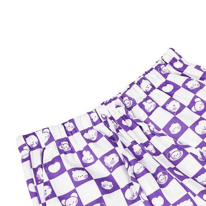 LINE FRIENDS LIVING BT21 minini MY ROOMMATE PURPLE WOVEN PAJAMA PANTS (7182468645037)